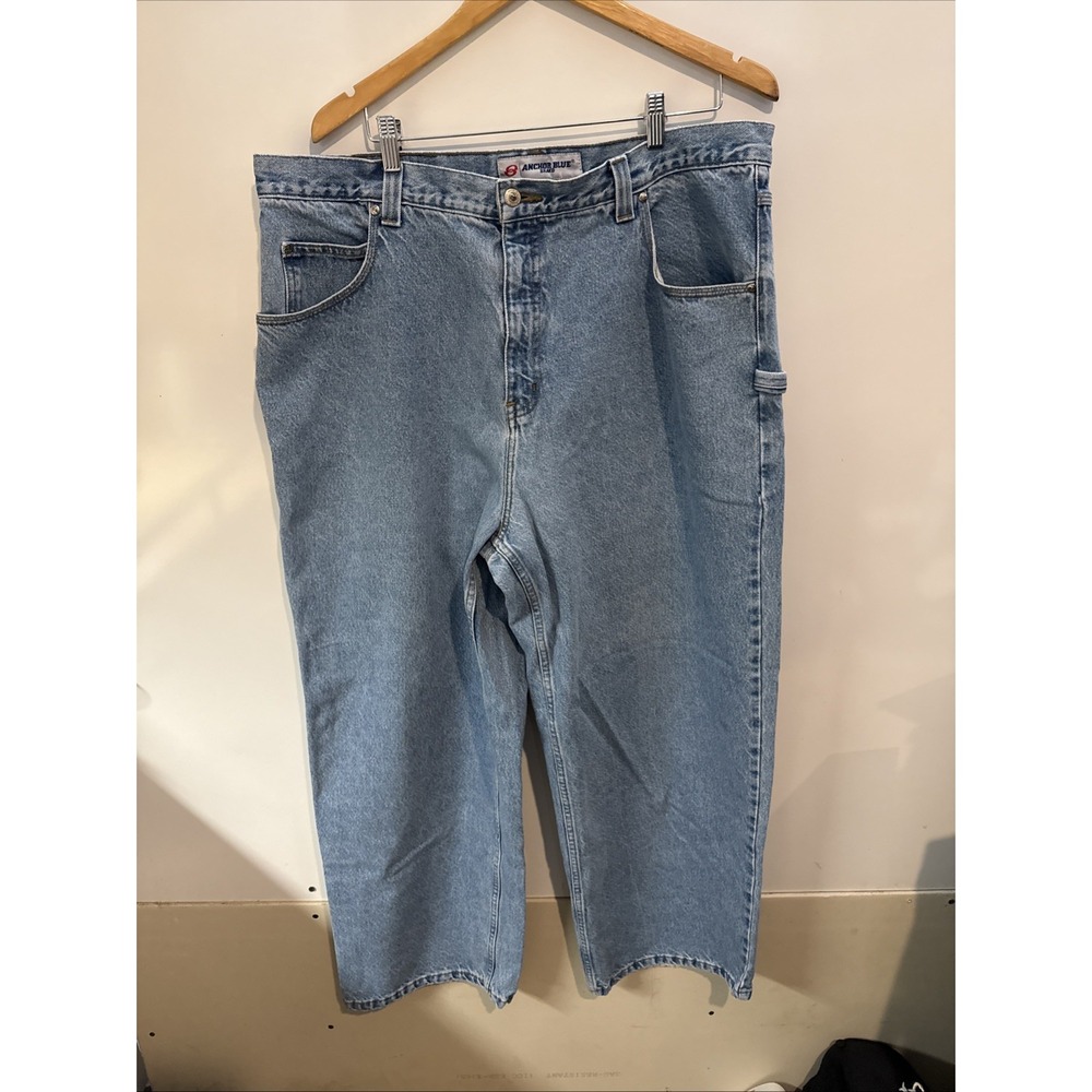 Anchor Blue Jeans Mens 42x31 Baggy Streetwear Loose Denim Vtg Y2K